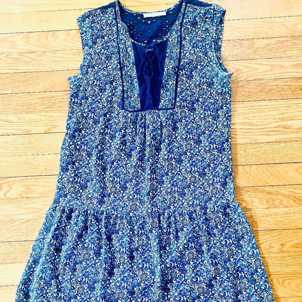 Daniel Rainn Blue Floral Mini Dress Size Medium
